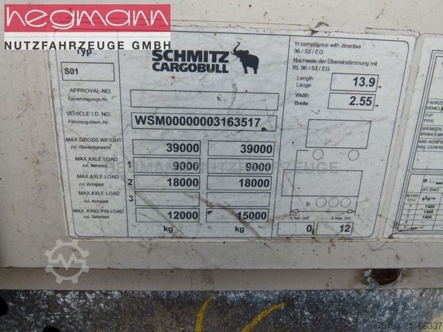 Auflieger mit Pritsche & Plane SCHMITZ CARGOBULL SCS 24/L-13.62 CEB, LASI, Lift.,  Coilwanne, DE