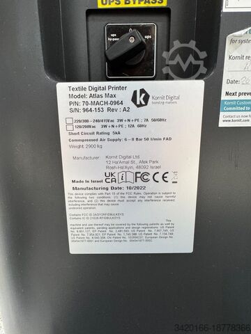 Macchina da stampa digitale Kornit Atlas Max
