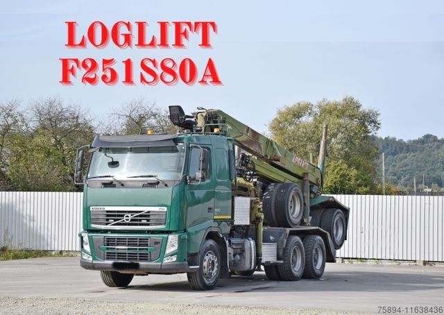 Houttransportwagen VOLVO FH 500 * LOGLIFT F251 S80A + Anhänger /6x4