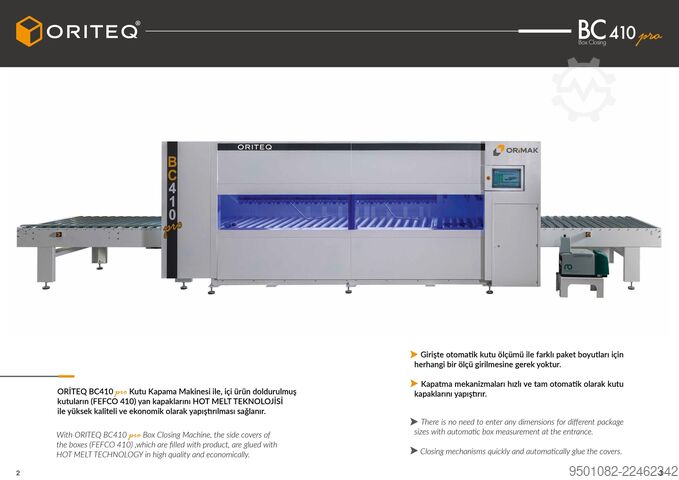 μηχανή κλεισίματος κιβωτίων ORIMAK BC410-PRO