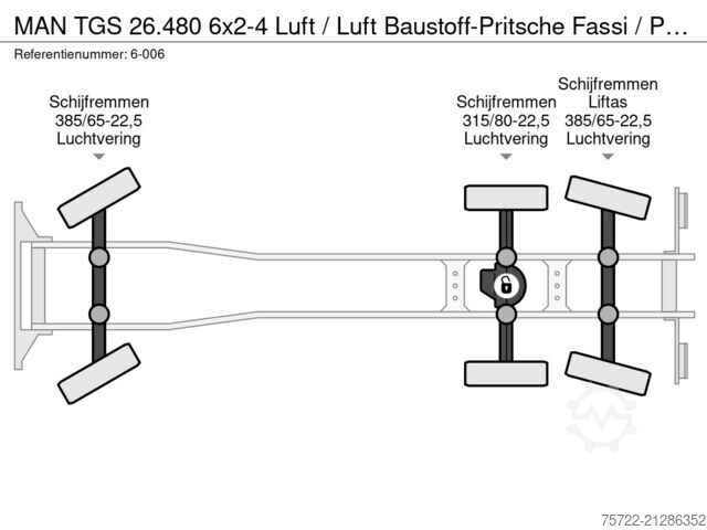 Platforma ładunkowa MAN TGS 26.480 6x2-4 Luft / Luft Baustoff-Pritsche ...
