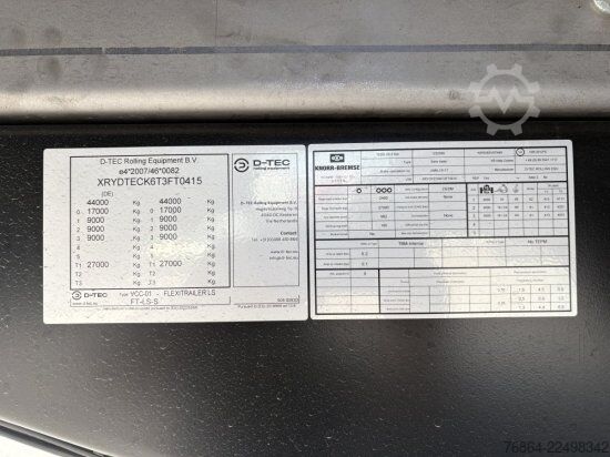 Semiremorcă cu caroserie interschimbabilă D-Tec D-TEC VCC-01 CONTAINERCHASSI, MITTEL-UND HECKAUSSCHUB, LIFTACHSE, ADR BESCHEINIGUNG