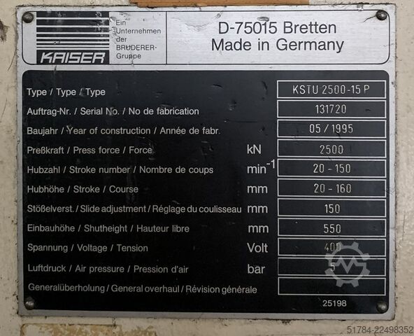  KAISER KSTU 2500-15-5G-PR (Retrofit 2026)