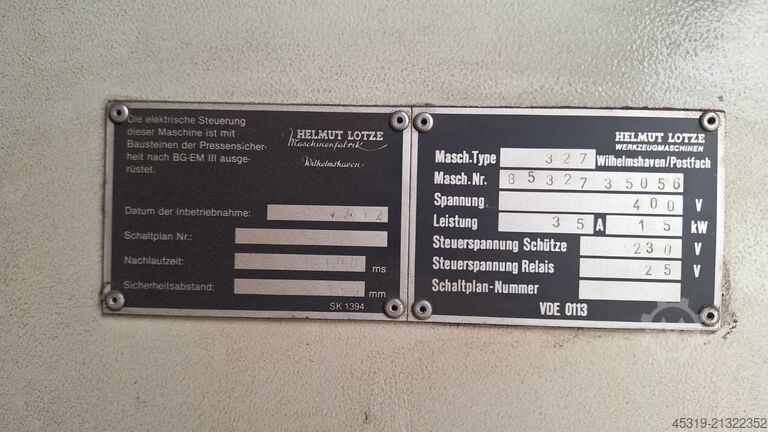 Prensa dobradeira Lotze 327 x 1500KN