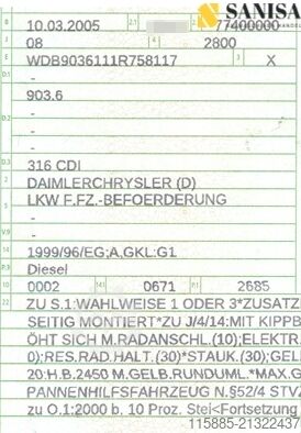 Vrachtwagen Mercedes-Benz 516 CDI/Algema/5,5t/Seilwinde/Blitzlader