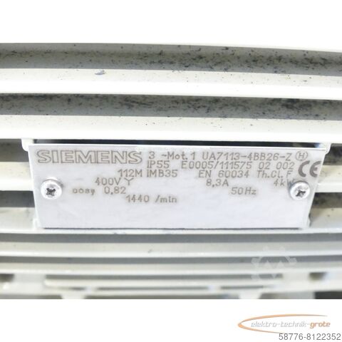 Siemens motor Siemens 1 UA7113-4BB26 - Z + 6SE9621-1DD60 - Z C87 - generalüberholt! -