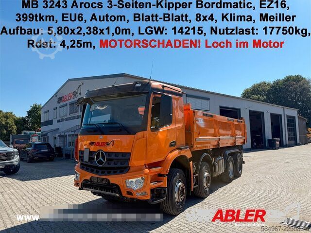Háromirányú billenő teherautó MERCEDES-BENZ Arocs 3243 3.S.K Motorschaden