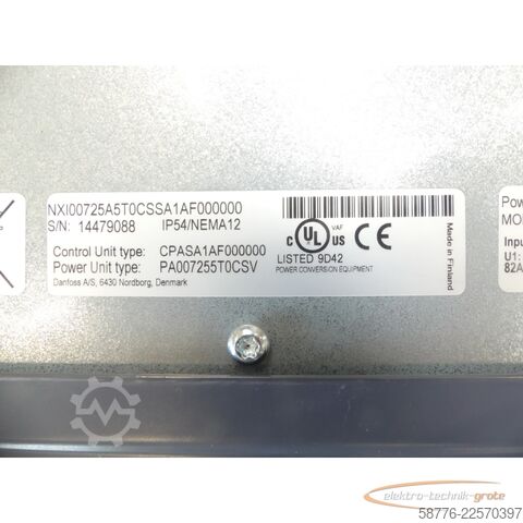 Komponente  Vacon NXI00725A5T0CSSA1AF000000 Frequenzumrichter SN: 14479088