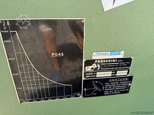 Placă turnantă de sudare, placă turnantă, poziționer Passerini PO45 KT 4500 Kg