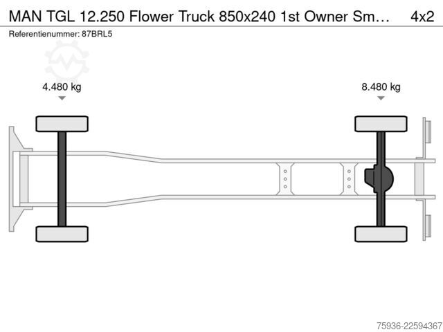 Koffer MAN TGL 12.250 Flower Truck 850x240 1st Owner Smart...