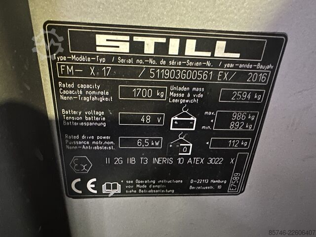 FM-x 17 * Atex EX * Miretti 2G / Z1 * Triplex FFL !! STILL FM-x 17 * Atex EX * Miretti 2G / Z1 * Triplex FFL !!