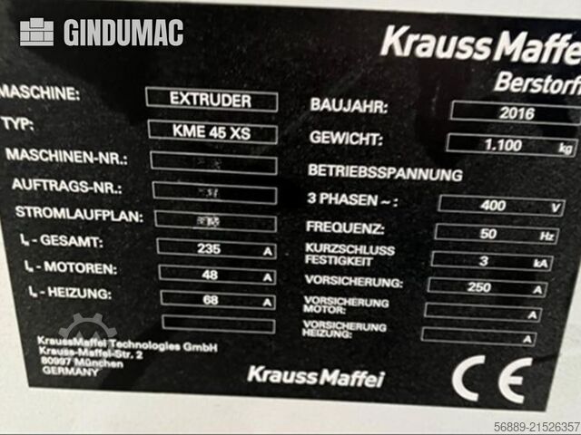 Krauss Maffei KME 45 XS extruder KraussMaffei KME 45 XS Extruder