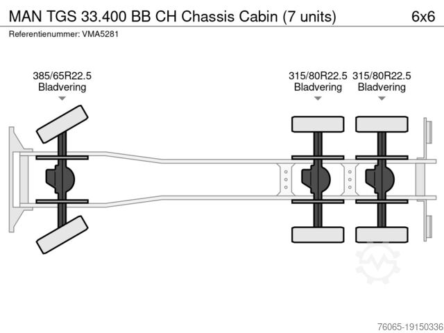 Chassis met cabine MAN TGS 33.400 BB CH Chassis Cabin (7 units)