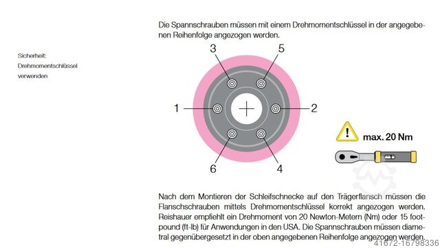 Slijpschijf flens Reishauer RZ 400 / 800 / 1000 Modul 2 EW 20° 3GG