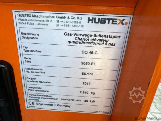 Vierwegvorkheftruck Hubtex DQ45 G //LPG//Triple//Only 1116 hours !