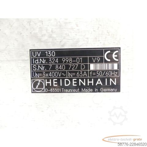 Składnik Heidenhain UV 130 ID 324 998-01 SN:7840727D generalüberholt mit 3 Mon. Gewährl.