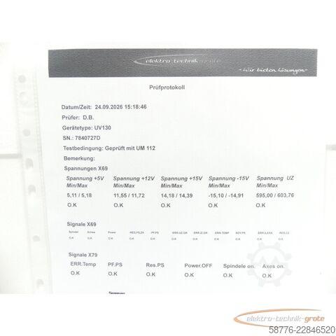 Składnik Heidenhain UV 130 ID 324 998-01 SN:7840727D generalüberholt mit 3 Mon. Gewährl.