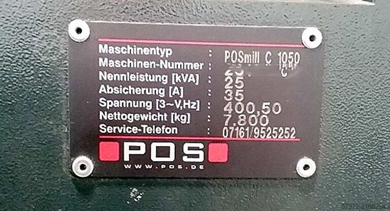 CNC-Fräsmaschine POS POSmill C 1050