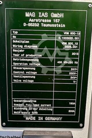 Vertical lathe MAG VDM 800-12