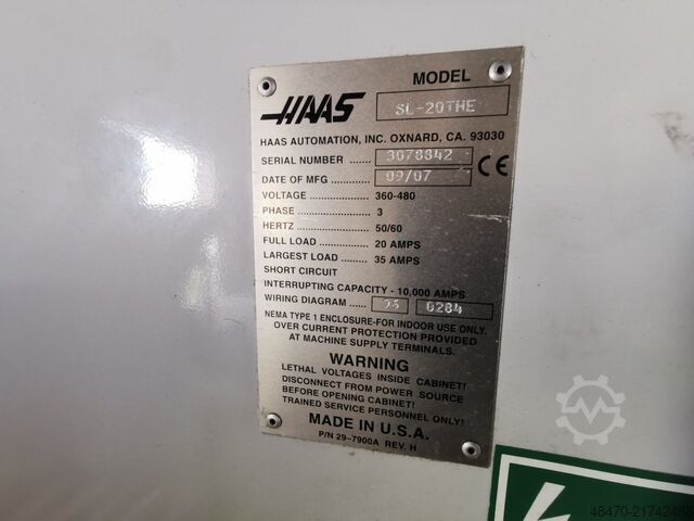 CNC strug HAAS SL20-THE