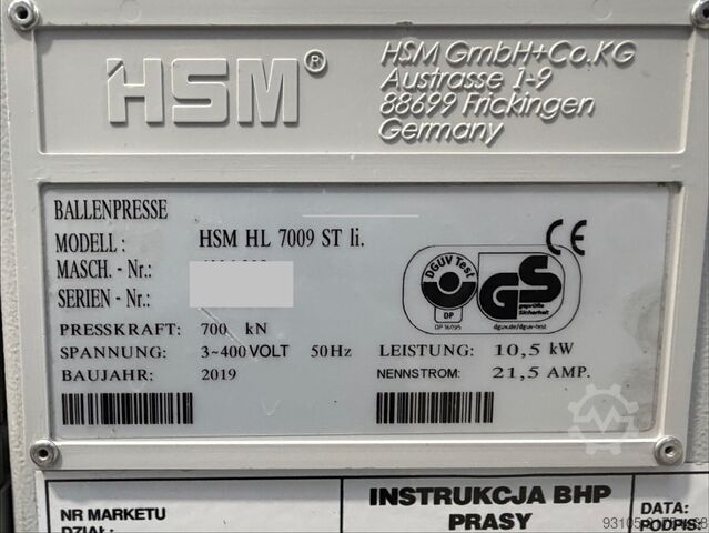Pressa orizzontale HSM HL 7009 HSM HL 7009