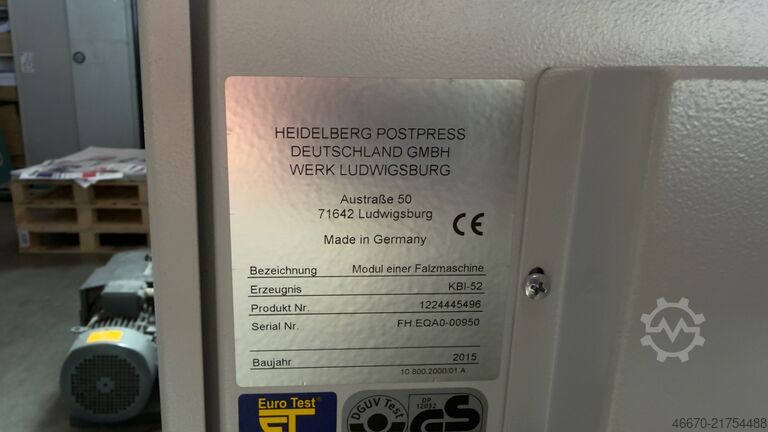 Piega macchina Heidelberg Stahlfolder Ti-52