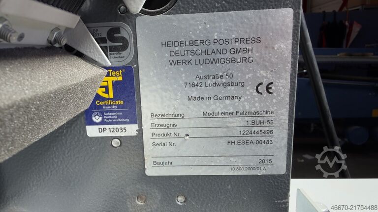 Piega macchina Heidelberg Stahlfolder Ti-52