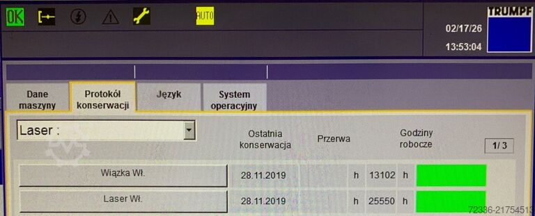 Wycinarka laserowa Trumpf TruLaser 3040 (L32)