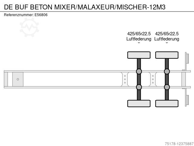  DE BUF BETON MIXER/MALAXEUR/MISCHER 12M3