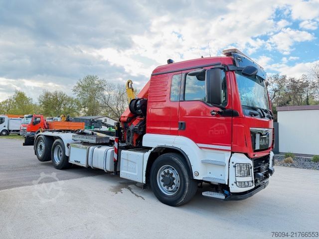 Φορτηγό γερανός roll-off MAN TGS 26.440 6x4 ALLRAD KRAN 21m Seilwinde 5./6.