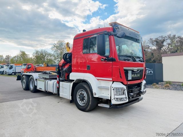 Φορτηγό γερανός roll-off MAN TGS 26.440 6x4 ALLRAD KRAN 21m Seilwinde 5./6.