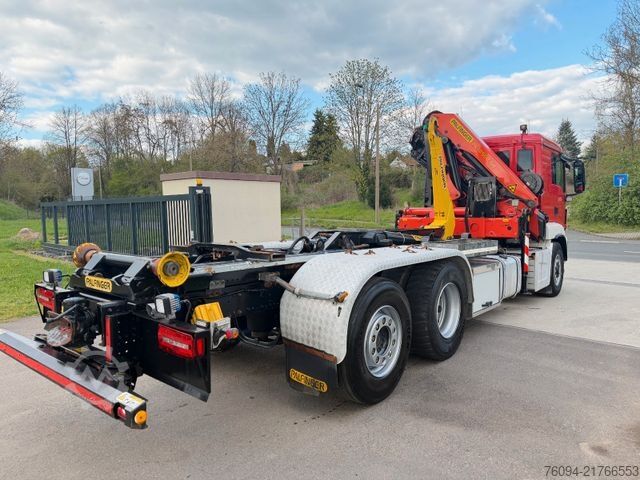 Φορτηγό γερανός roll-off MAN TGS 26.440 6x4 ALLRAD KRAN 21m Seilwinde 5./6.