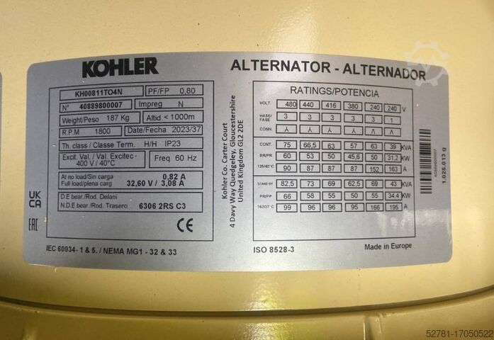 Generator set Sdmo K66 - 66 kVA Generator - DPX-17006
