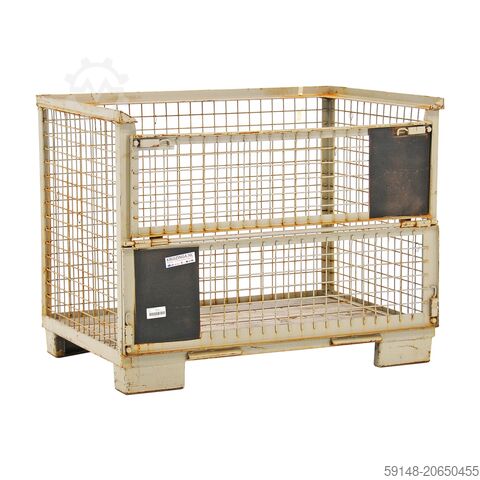 Caisse grillagée d'occasion, construction robuste, empilable, 2 trappes sur un côté. Kruizinga 99-003GB