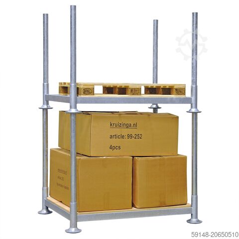 Gebruikte Mobiele stapelrack mobiele rack partij aanbieding  - L:1530 x B:1165 x H:300mm - Kruizinga 99-520GB-PAL