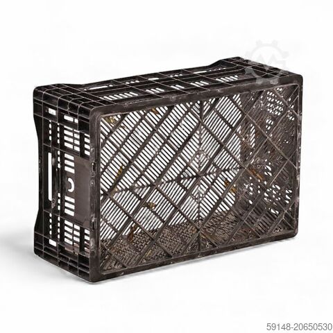 Gebruikte Euronorm stapelbakken wanden + bodem geperforeerd - L:600 x B:400 x H:240mm - Kruizinga 99-6287GB-PAL