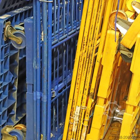 Gebruikte 2-Heks rolcontainer insteekhekken + 2 nylon spanbanden  - L:810 x B:720 x Kruizinga 99-8305GB