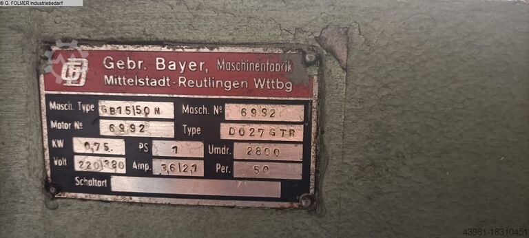 Matkap taşlama makinesi GEBR. BAYER GB 15/50 N