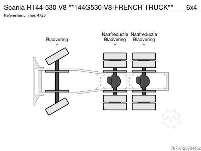 Carga pesada Scania R144-530 V8 **144G530-V8-FRENCH TRUCK**