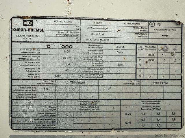 Tresidigt tippvagnssläp KEMPF THKD 18 Tandem Kipper Anhänger 2 Achse