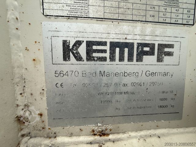 Tresidigt tippvagnssläp KEMPF THKD 18 Tandem Kipper Anhänger 2 Achse