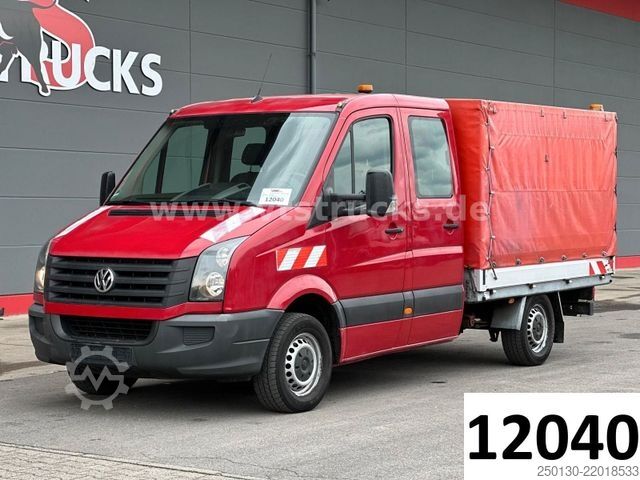 Gardinsided kassevogn VW Crafter 35 Doppelkabine Pritsche + Plane