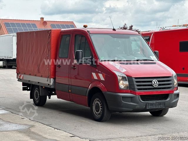Gardinsided kassevogn VW Crafter 35 Doppelkabine Pritsche + Plane
