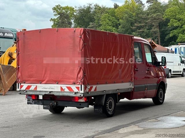Gardinsided kassevogn VW Crafter 35 Doppelkabine Pritsche + Plane