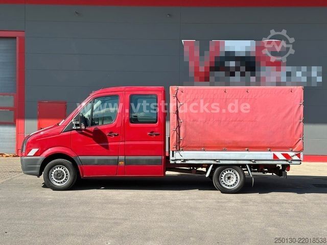 Gardinsided kassevogn VW Crafter 35 Doppelkabine Pritsche + Plane