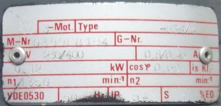 Geared motor 0.12 kW 30 rpm Rehfuss SR2 10L-63S/4
