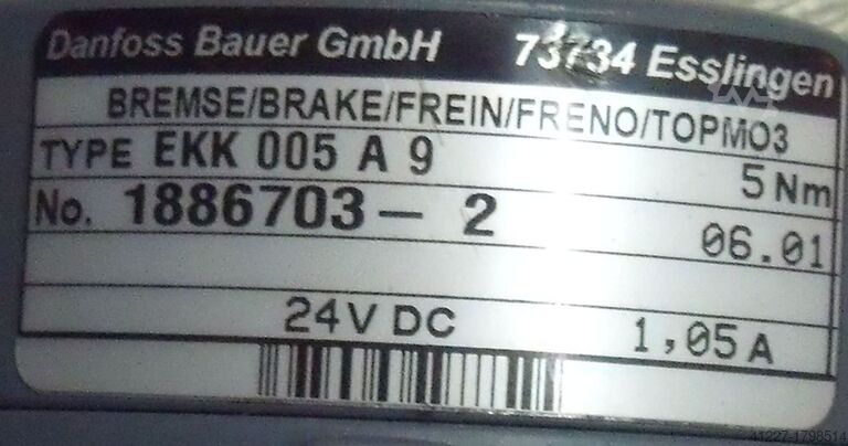 Tandwielmotor 0,37 kW 34 tpm BAUER BG20-11