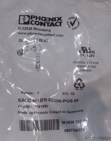 65 plugs Phoenix Contact SACC-M12FR-5CON-PG9-M