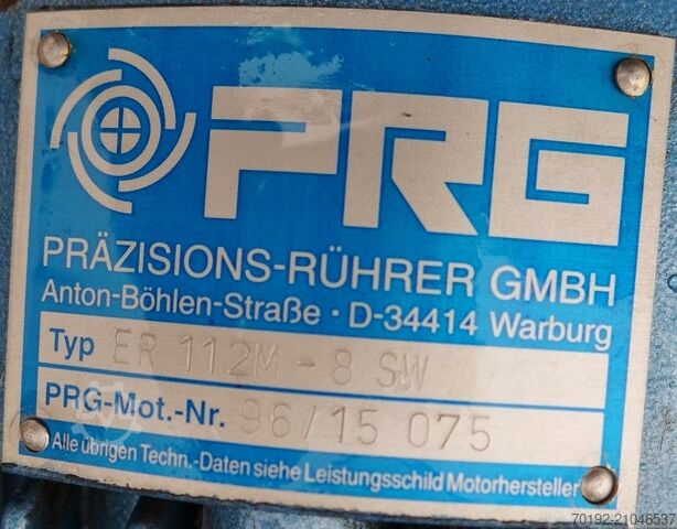 Cuve de mélange de 6000 litres en inox V2A avec agitateur à hélice  9045