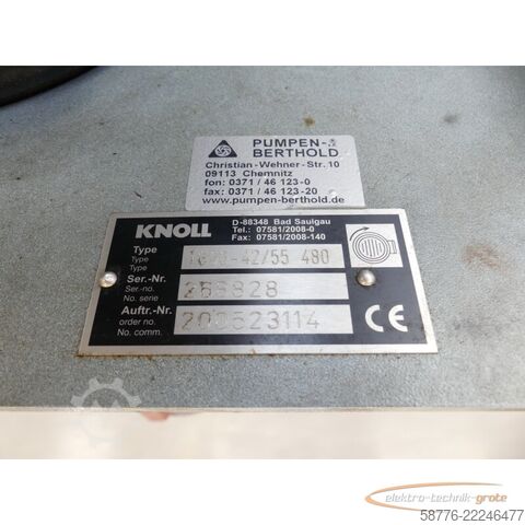 Bileşen Knoll TG50-42/55480 Pumpe SN: 268828 mit AM 112M BA2 Motor --